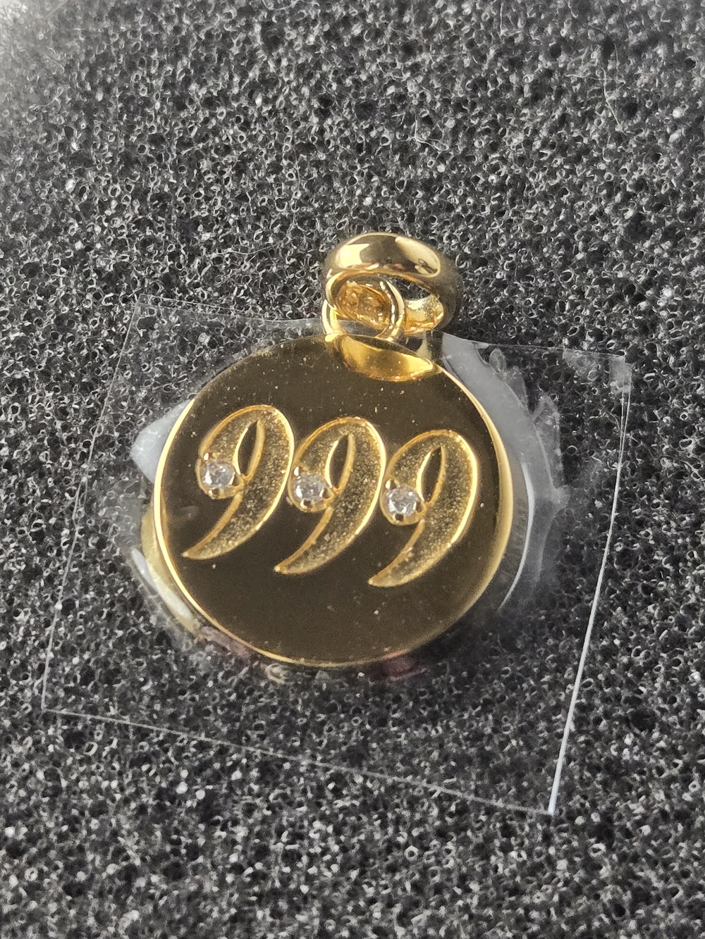 Thomas Sabo Gold plated '999' Round Pendant with Crystal Accents